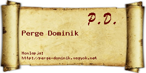 Perge Dominik névjegykártya